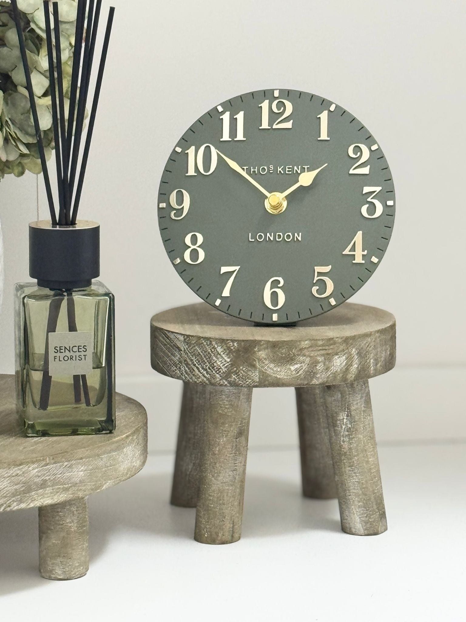 Natural wooden round rustic display riser by Gisela Graham, perfect for home decor, available in small or large sizes.