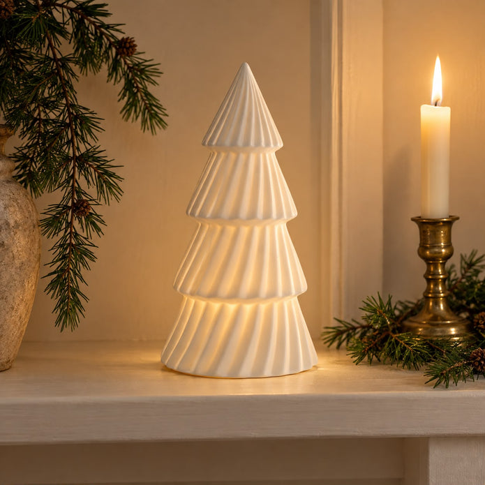 White Ceramic LED Light Up Christmas Tree