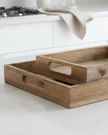 Wooden Handled Trays - Set of Two