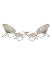Rattan snug garden furniture set with chair, stool, and table in natural finish by Pacific Lifestyle Ltd, suitable for outdoor use