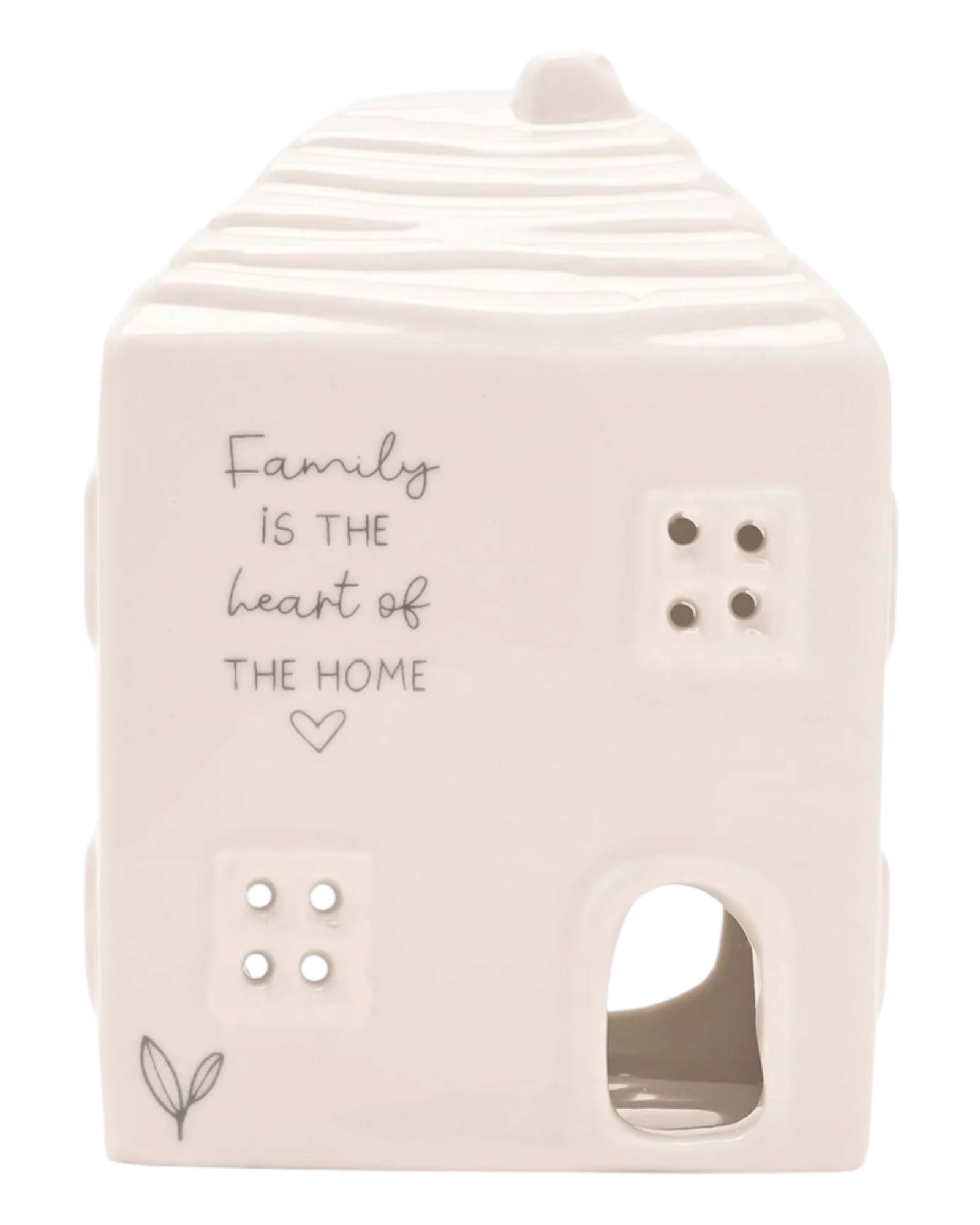 Ceramic House Tea Light Holder - Beige Moments Family