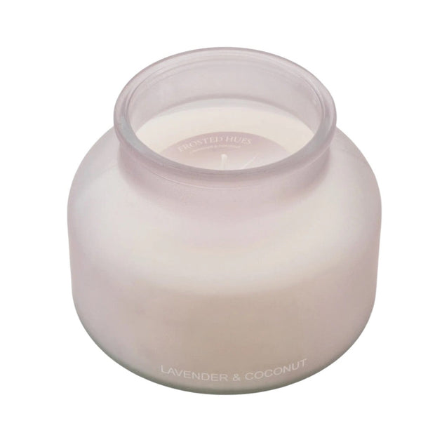 Large Candle Lavender and Coconut Scent - Frosted Lilac