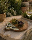 Olive Pattern Mango Wood + Melamine Round Chopping Board