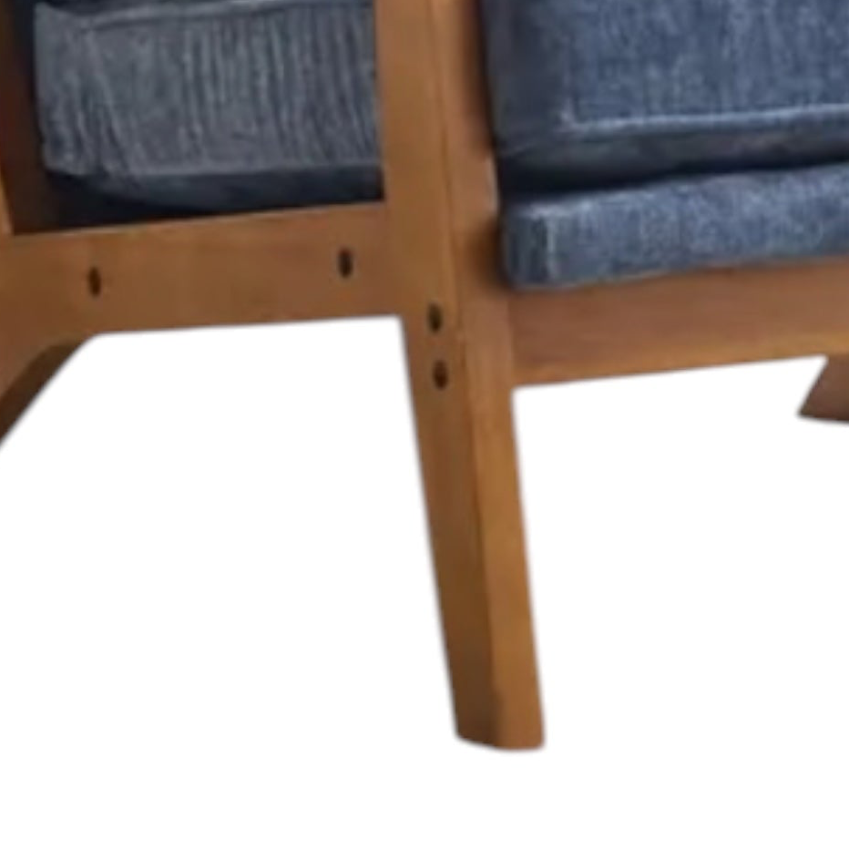 Blue Retro Wooden Framed Arm Chair
