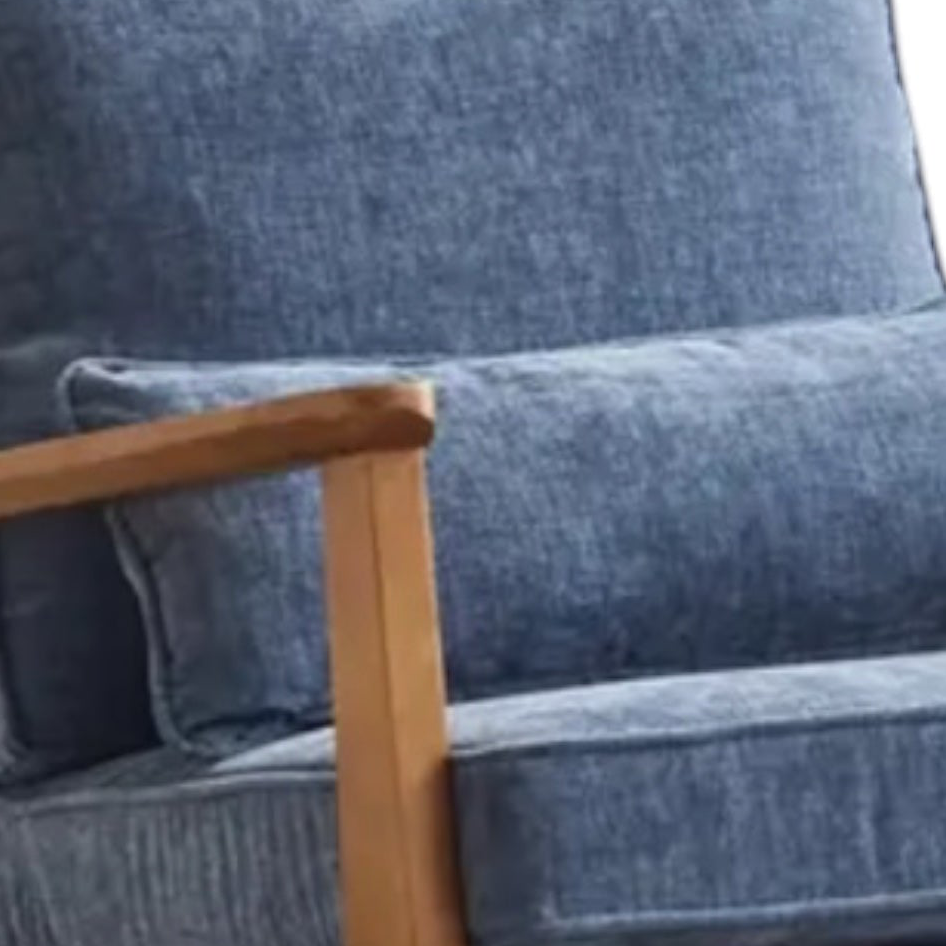 Blue Retro Wooden Framed Arm Chair