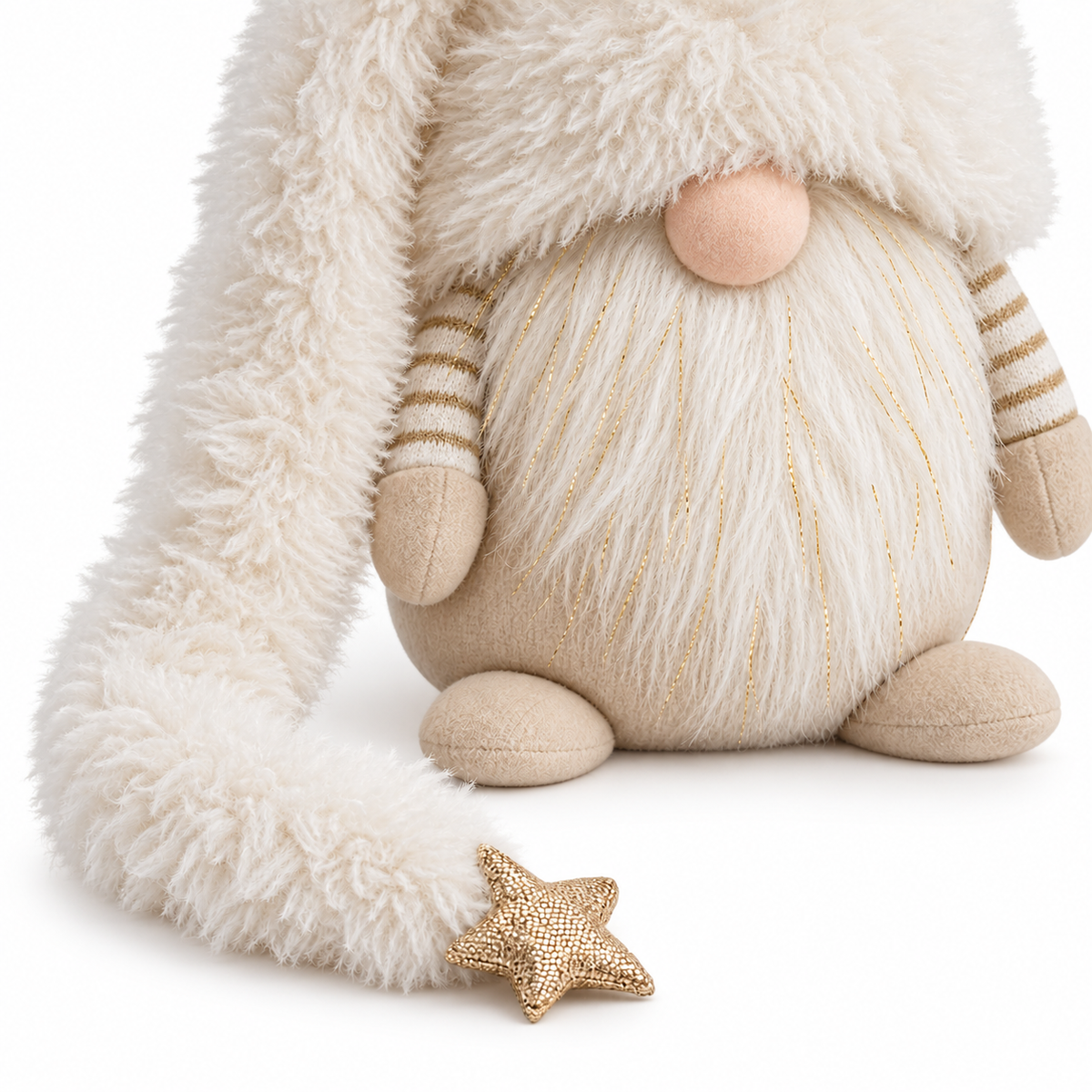 Fluffy Cream And Beige Christmas Gonk