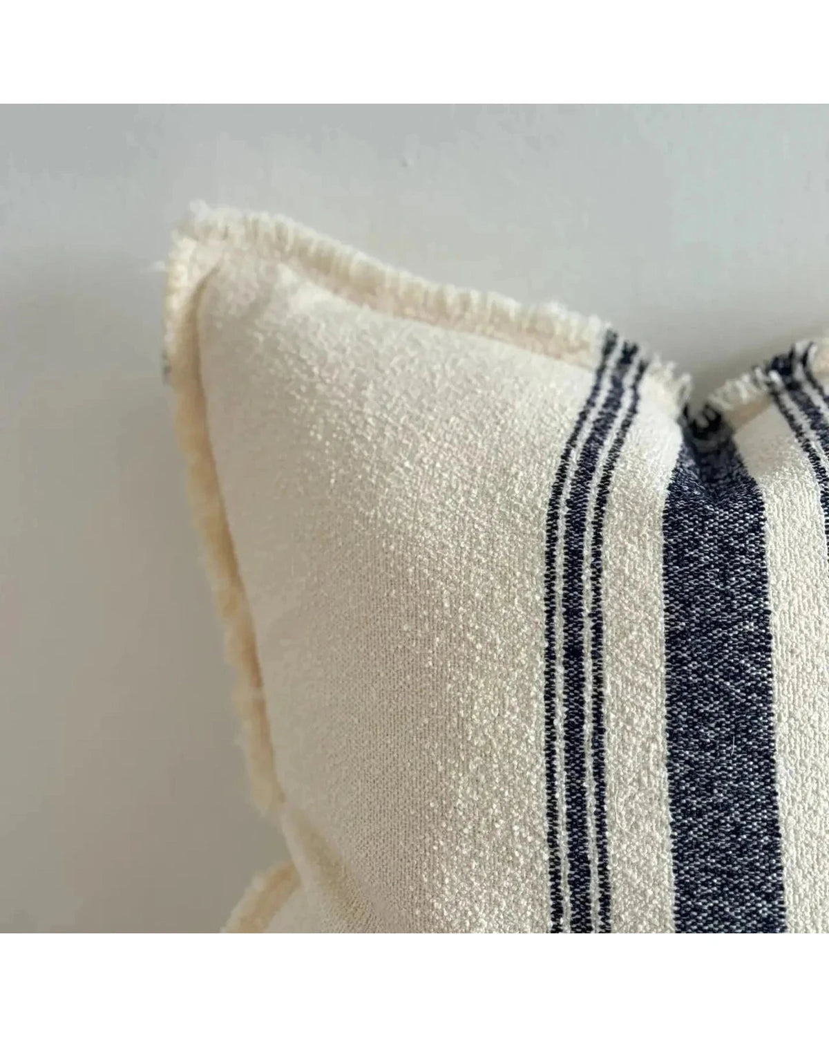 Ellie Navy Blue And Cream Stripe Cotton Cushion Cover - Soft FurnishingsSoft Furnishings - Lulu Loves Home