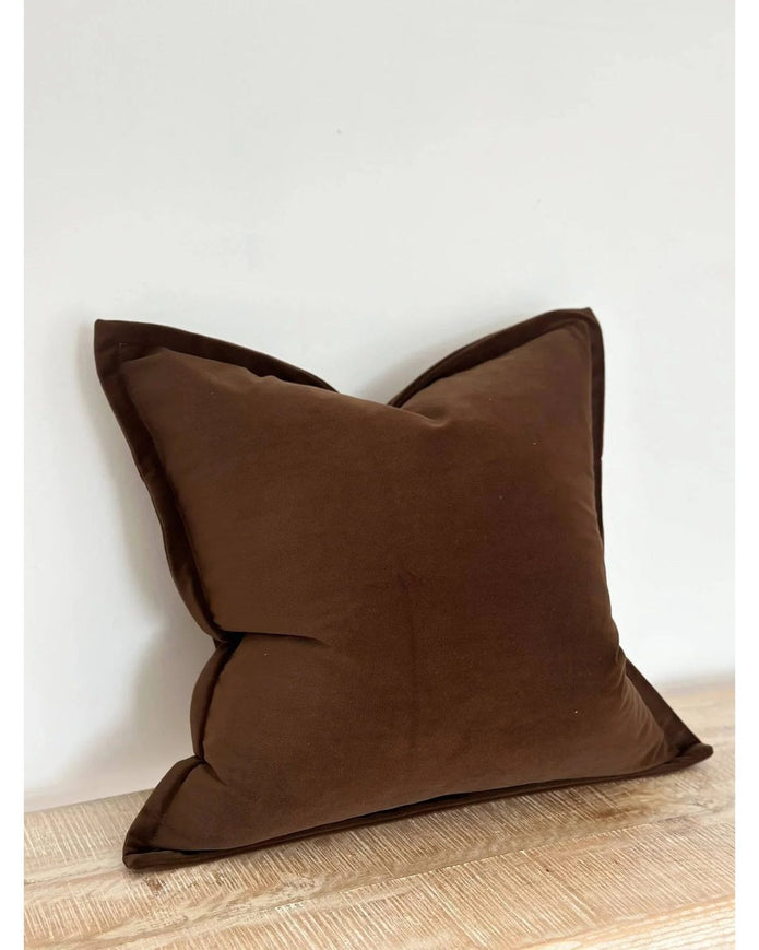 Emma Velvet Cushion Cover 45 x 45 - Dark Brown - Soft FurnishingsSoft Furnishings - Lulu Loves Home