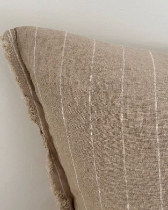 Esmee Beige Narrow Stripe Cushion Cover