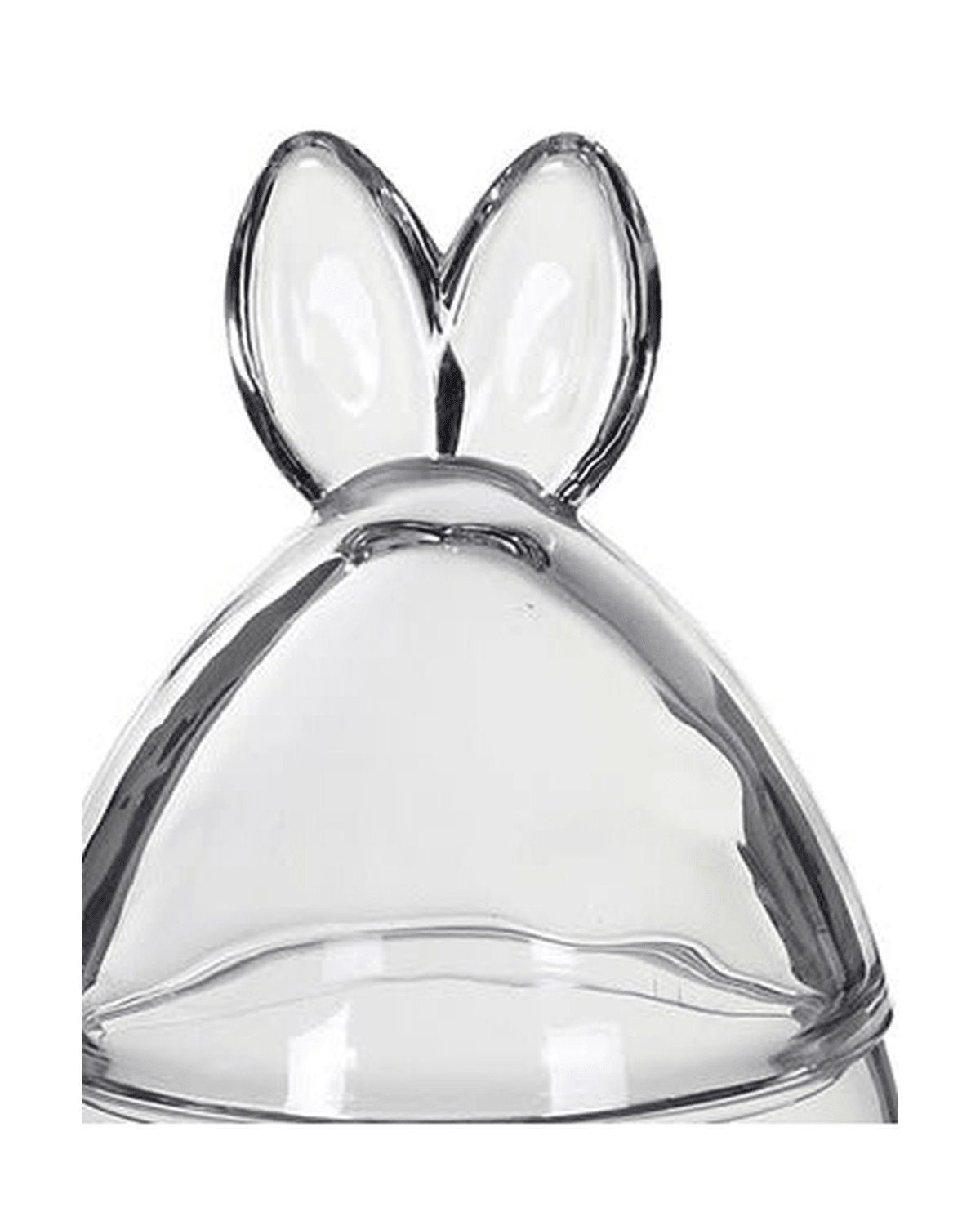 Extra Large Glass Lidded Bonbon Jar With Bunny Rabbit Ears