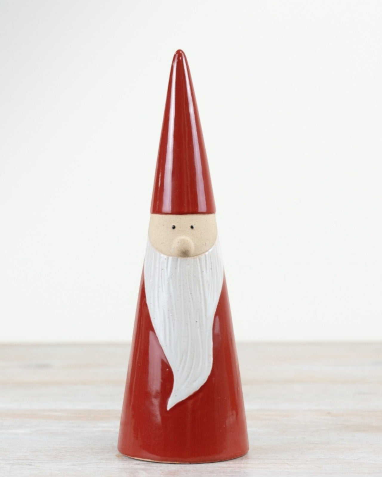 Red Santa Gonk Ceramic Ornament