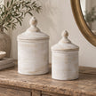 White Stone Storage Jar Canister