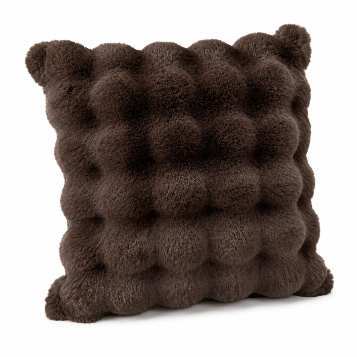 Chocolate Brown Luxury Faux Fur Cushion