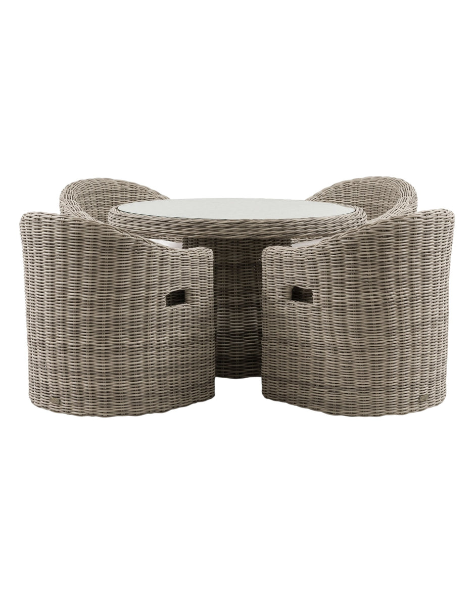 Rattan Ragusa Outdoor Dining Table And Four Chair Set