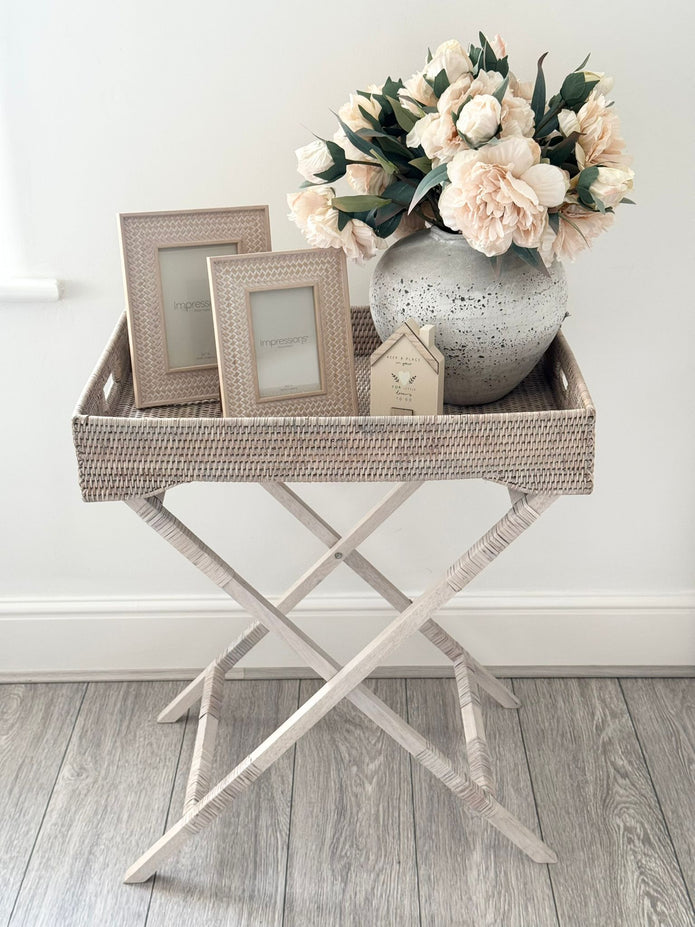 Rattan Rectangle Tripod Side Table