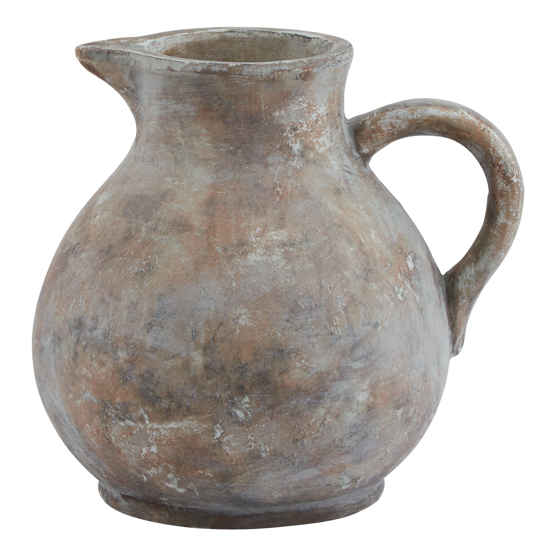 Siena Brown Round Jug vase by Hill Interiors, Mediterranean earthenware vase with a smooth, rounded shape and warm brown finish.