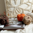 Small Natural Rafia Frilled Pumpkin