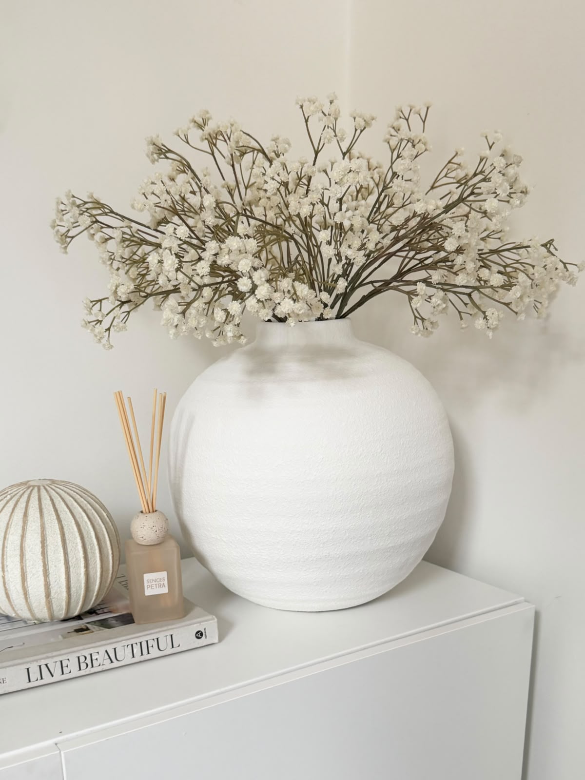 Artificial Cream Neutral Gypsophila Stem
