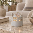 Round Ceramic House Tealight Candle Holder