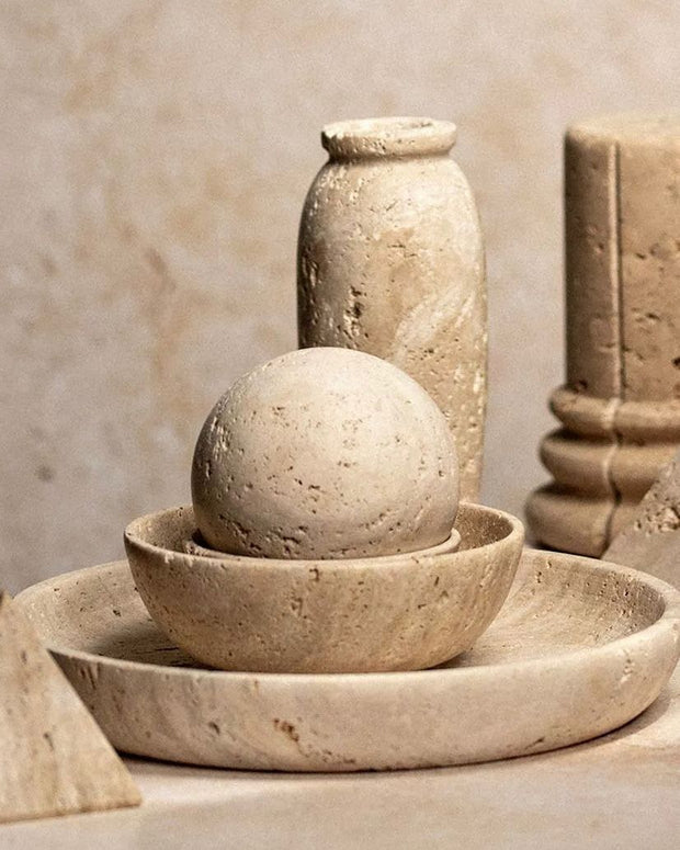 Travertine Round Ball Stone Ornament