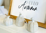 White Hello Autumn Sign