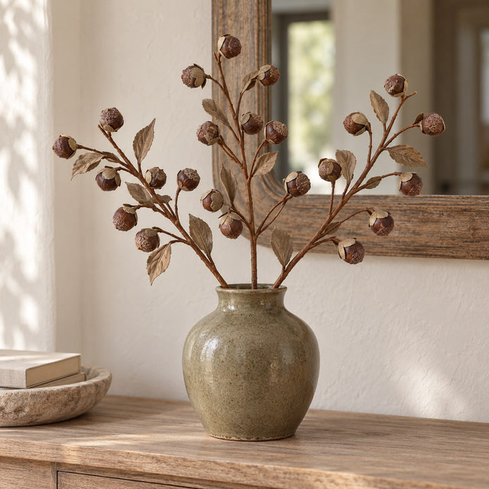 Artificial Brown Berry Stem