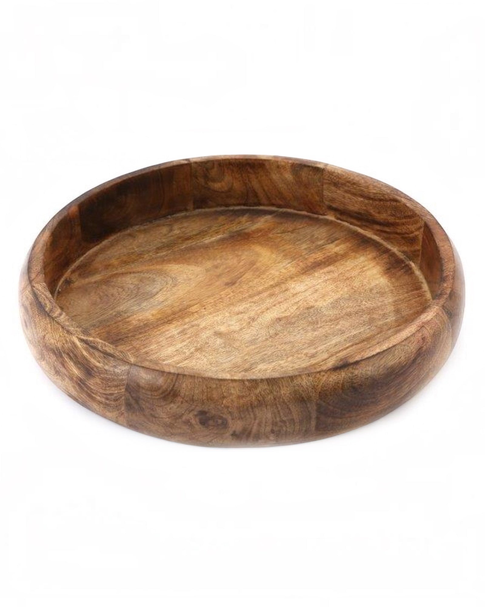 Shallow Wooden Fruit Bowl