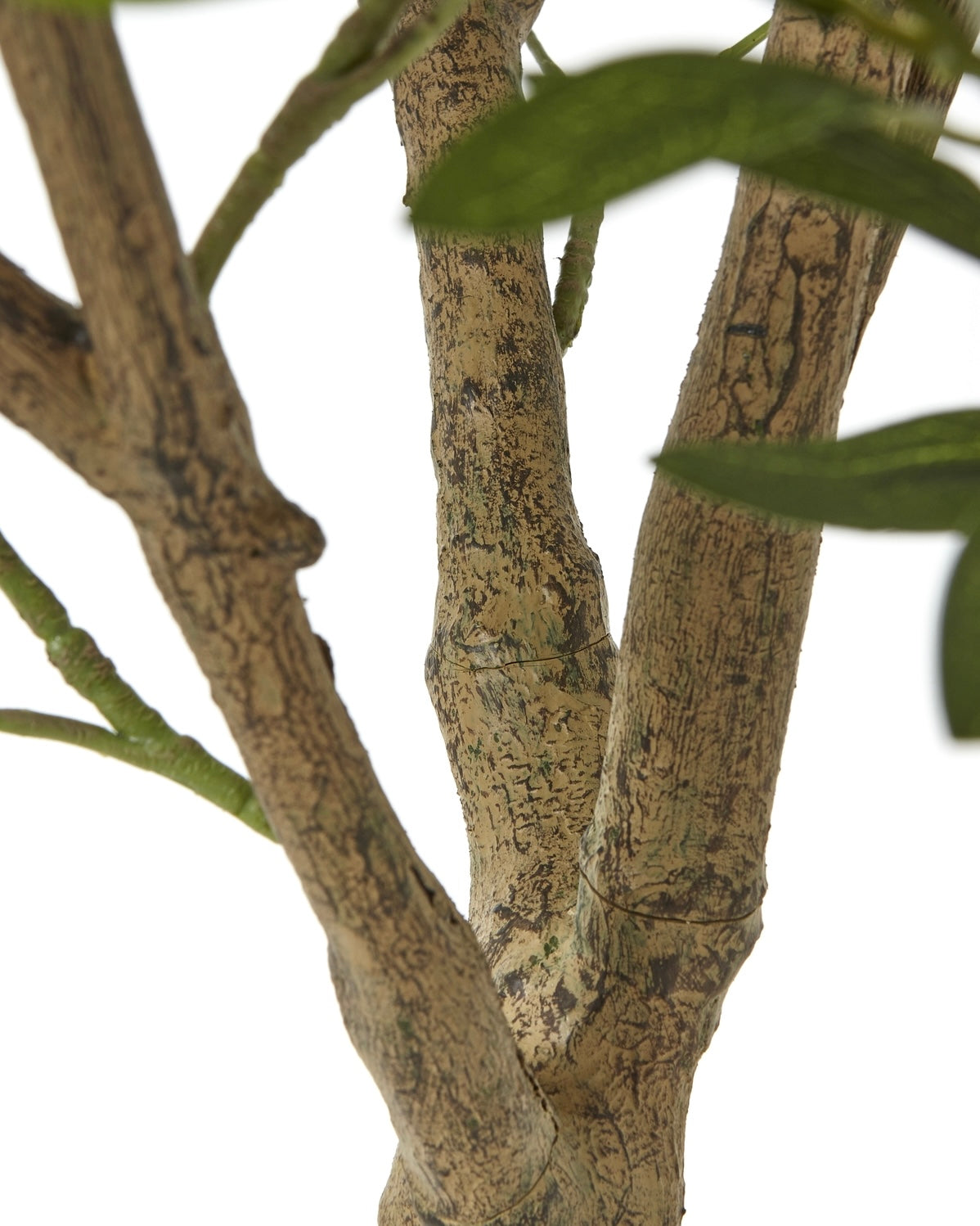 Large artificial faux olive tree from Hill Interiors, realistic green leaves and textured trunk for indoor or outdoor decor.