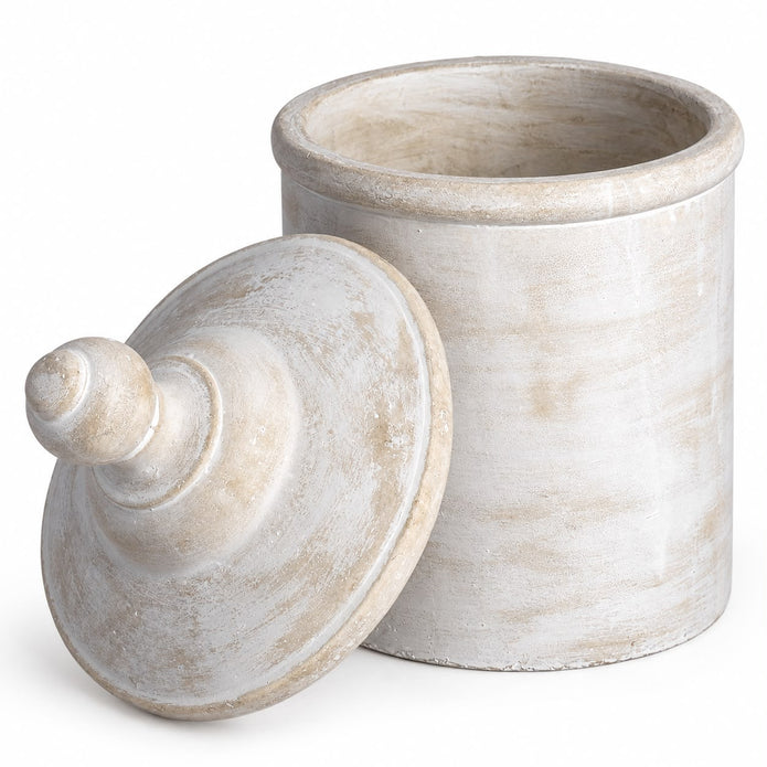 White Stone Storage Jar Canister — product image 6