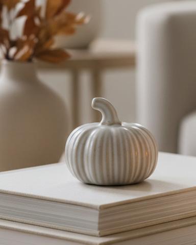 Reactive Glazed Pumpkin Ornament