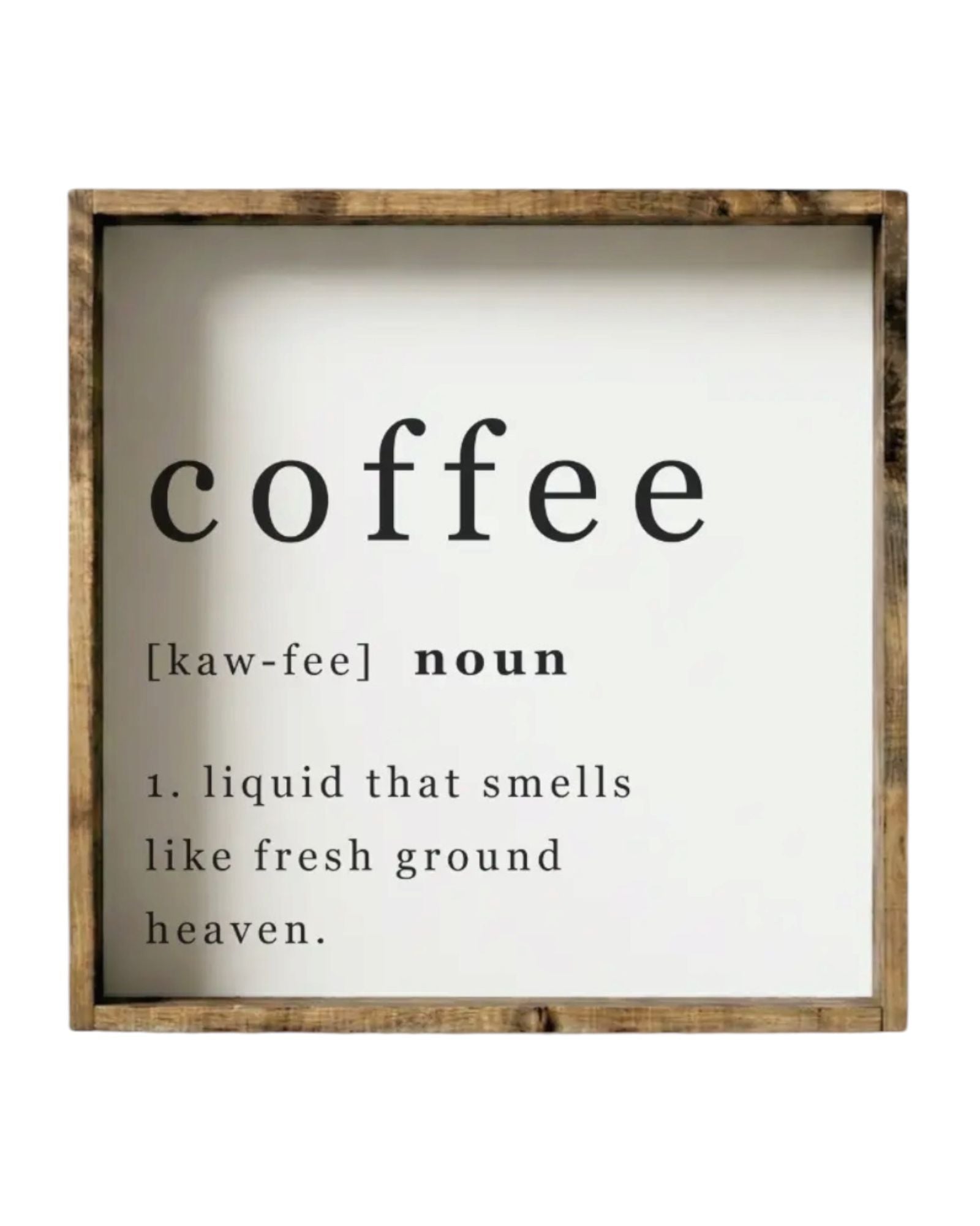 Large White Framed Sign - Coffee