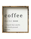 Large White Framed Sign - Coffee
