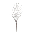 Snowy Twig Branch, single snow-tipped branch on white
