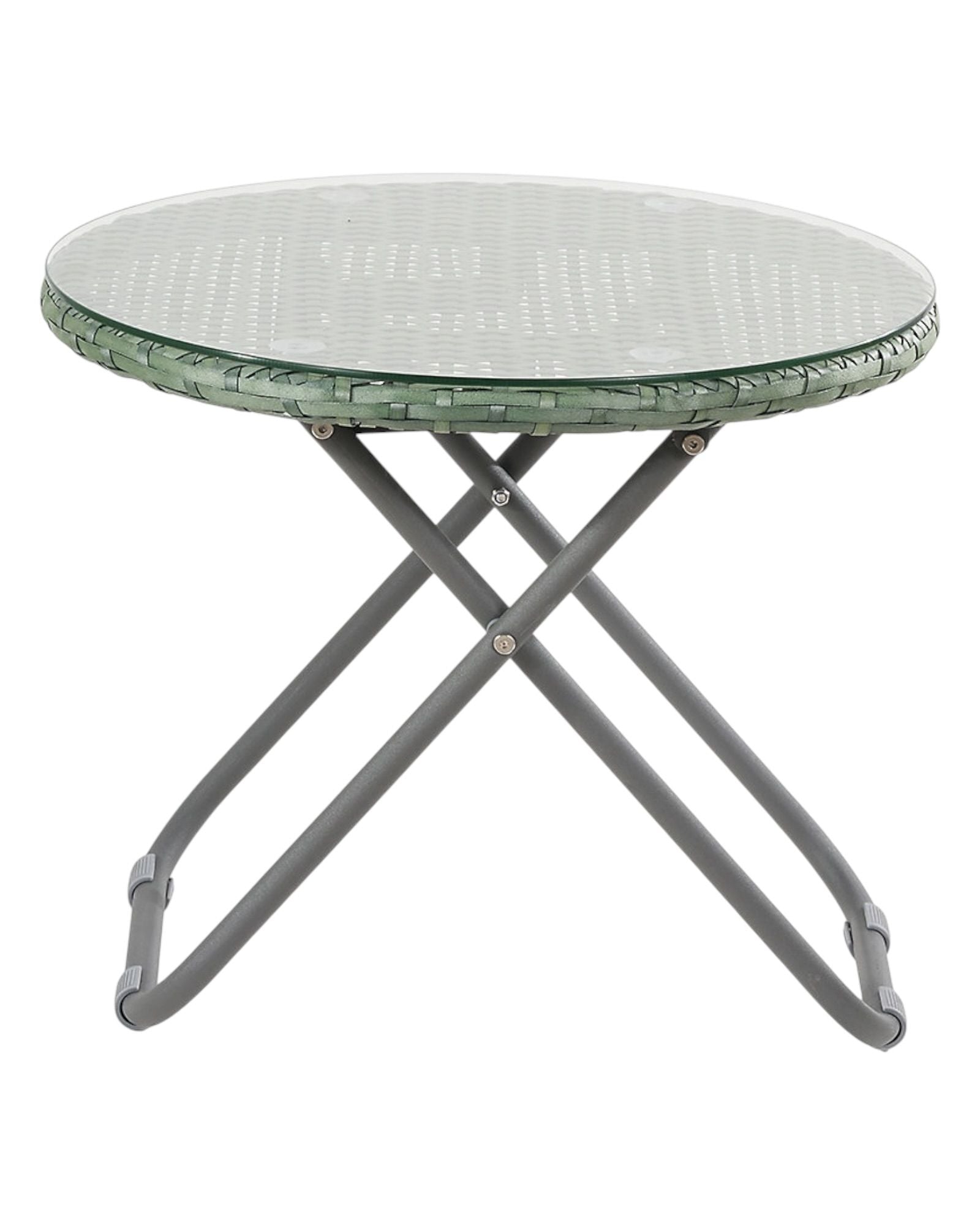 Green rattan garden furniture set with a chair and table from Pacific Lifestyle Ltd, perfect for outdoor relaxation.