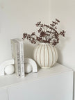 Hill Interiors Globe Striped Decorative Vase with blue and white ceramic design for stylish home décor.