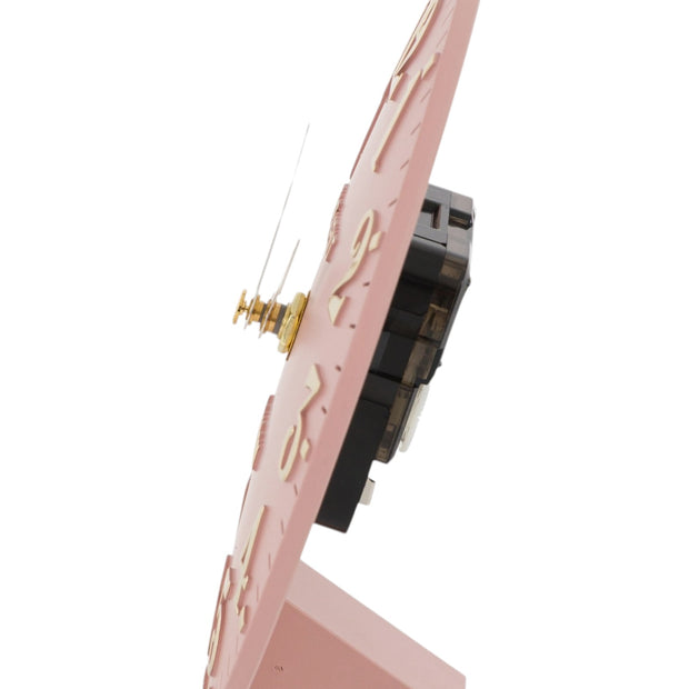Gallery Direct Thomas Kent 6-inch Arabic Mantle Clock in blush pink with black Arabic numerals and classic design.