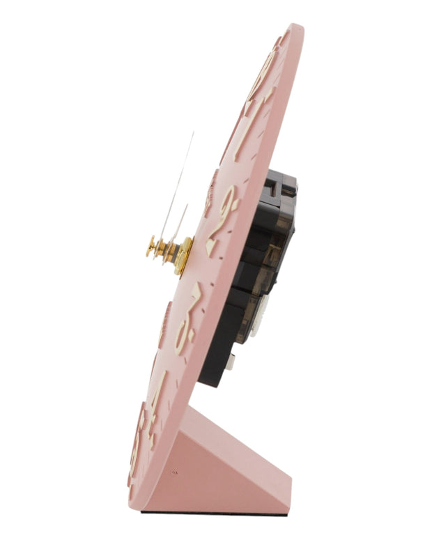 Gallery Direct Thomas Kent 6-inch Arabic mantle clock in blush pink with black numerals and classic design.