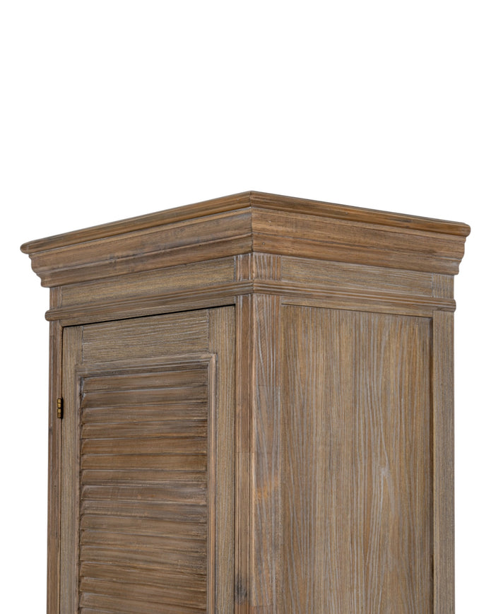 Delphine Collection tall cabinet by Hill Interiors, wooden furniture with single door and sleek design for storage and decor.