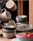 Patterned Nordic Monochrome Pasta Bowls - Set of Four