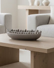 Oval Extra Large Grey Bobble Edged Bowl