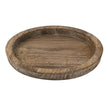 Wooden Brown Round Styling Tray