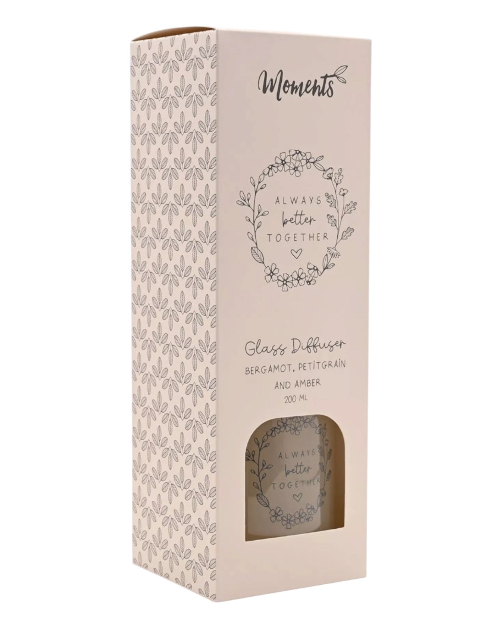 Beige Moments Clear Glass Reed Diffuser - Always Better Together