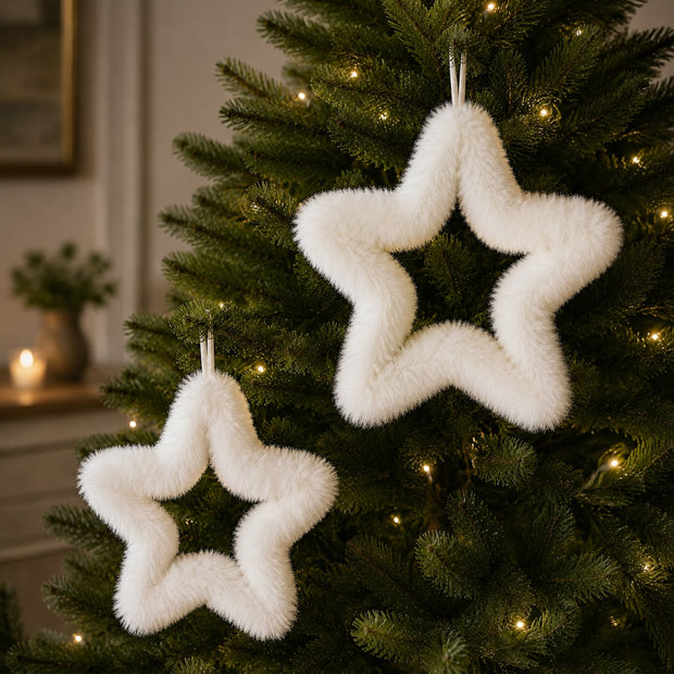 Fluffy Hanging White Star