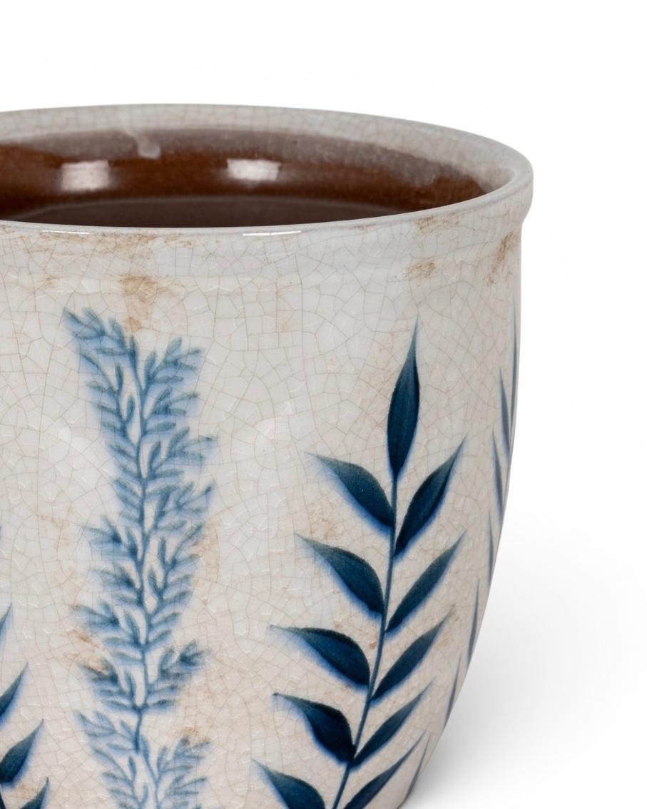 Blue Floral Plant Pot