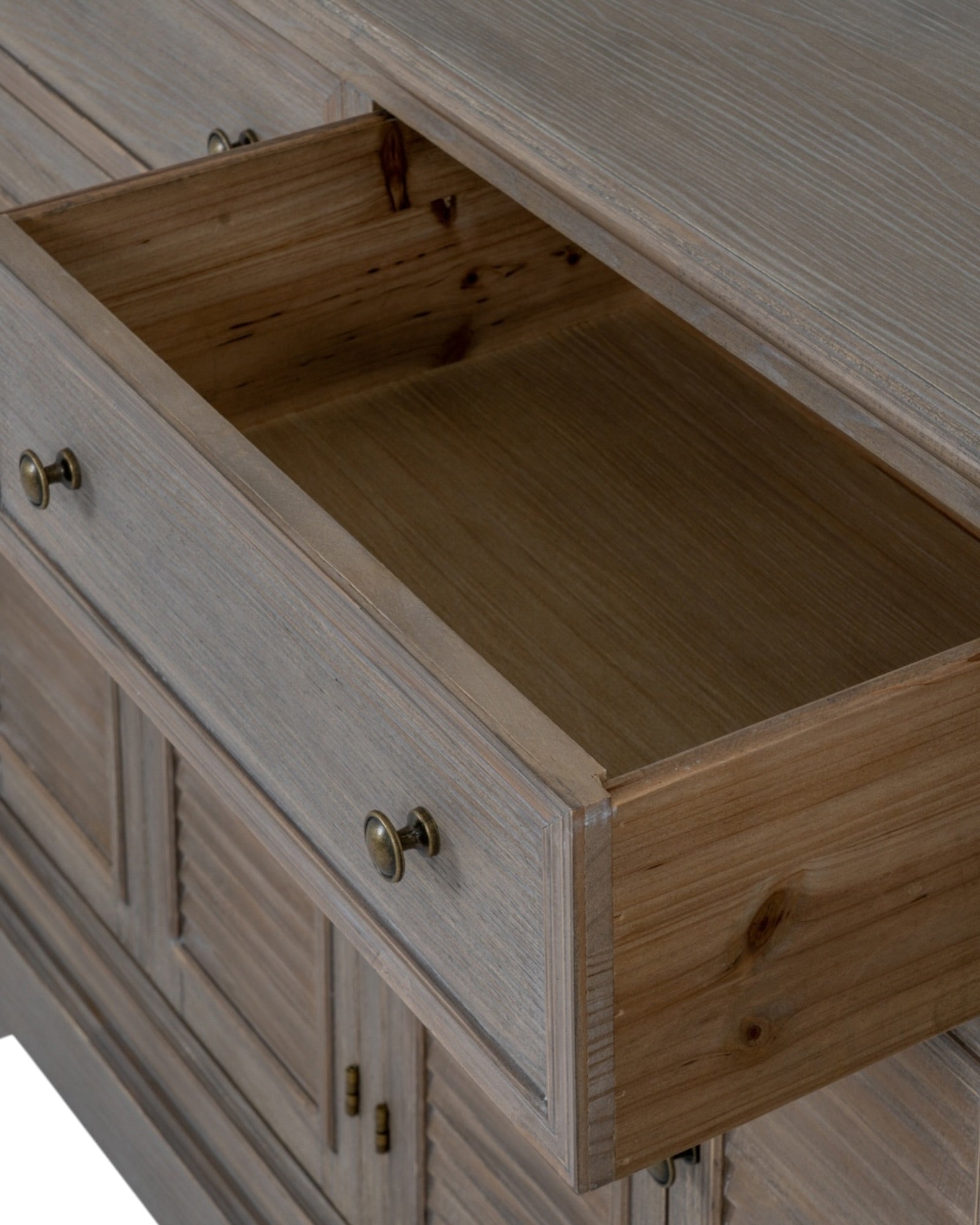 Hill Interiors Delphine Collection 6-door, 3-drawer large dresser base showing polished wood finish and sleek design.