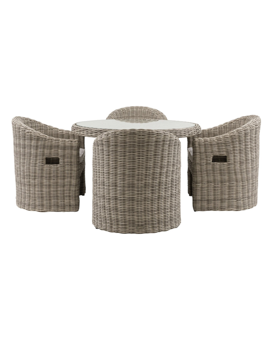Rattan Ragusa Outdoor Dining Table And Four Chair Set