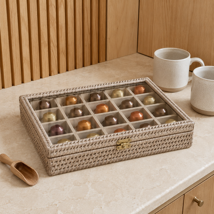 Wickham Rattan Nespresso Coffee Pod Or Wax Melt Storage Box