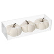 White Velvet Pumpkins - Set of Three