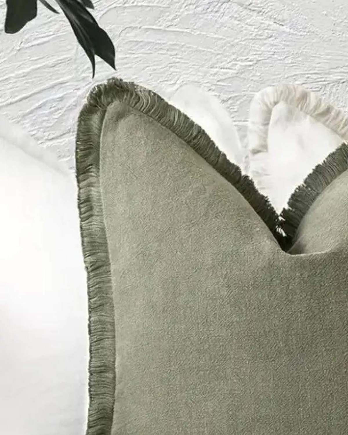 Frayed Edge Olive Green Cushion Cover - Soft FurnishingsSoft Furnishings - Lulu Loves Home