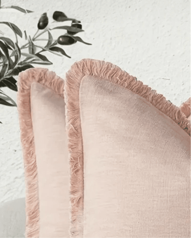 Frayed Edge Pink Cushion Cover 45x45cm - Soft FurnishingsSoft Furnishings - Lulu Loves Home